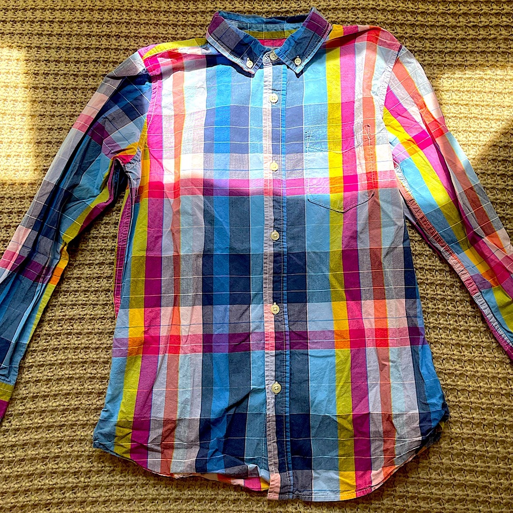 GAP Kids Size Xl/12 Buttoned Down Cotton Plaid Shirt.